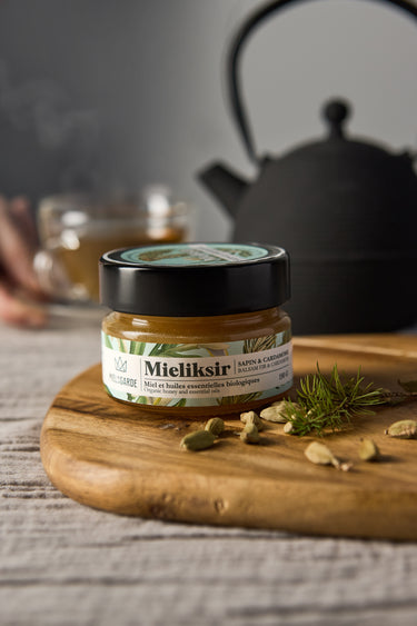 Mieliksir Miel biologique Sapin Cardamome Miel de la Garde